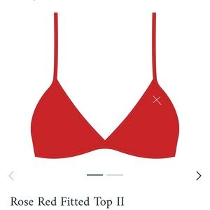 Rose Red Fitted Bikini Top.